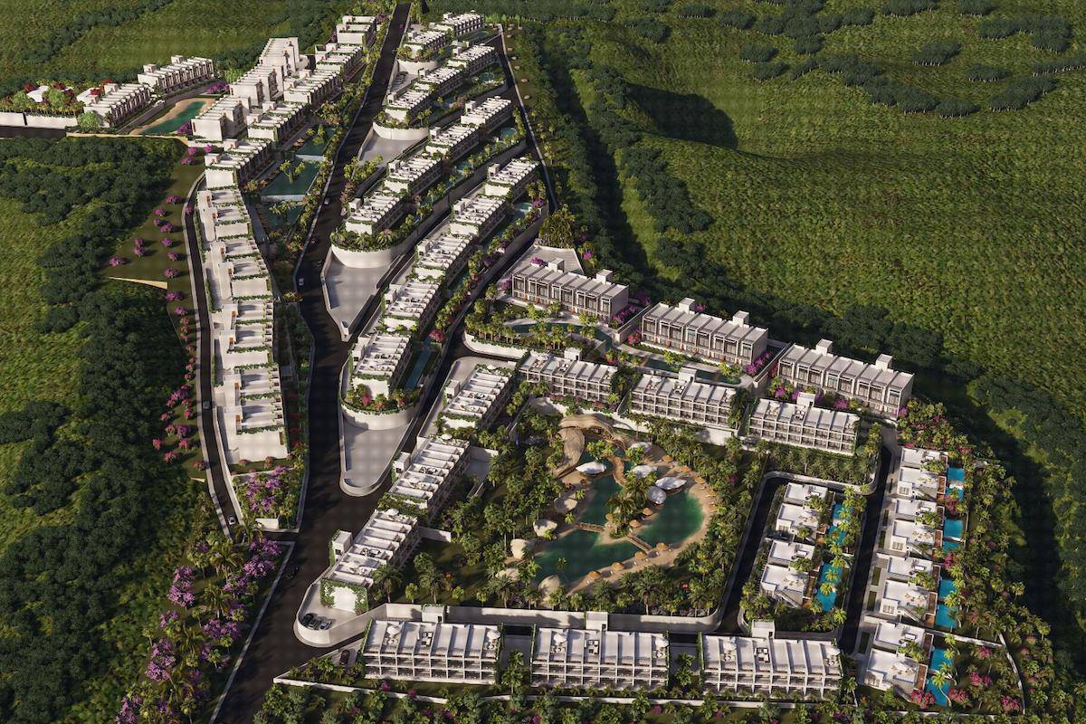 Aerial view of the villa community